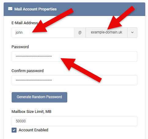 Mail Account Properties