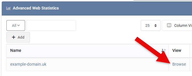 View Statistics link