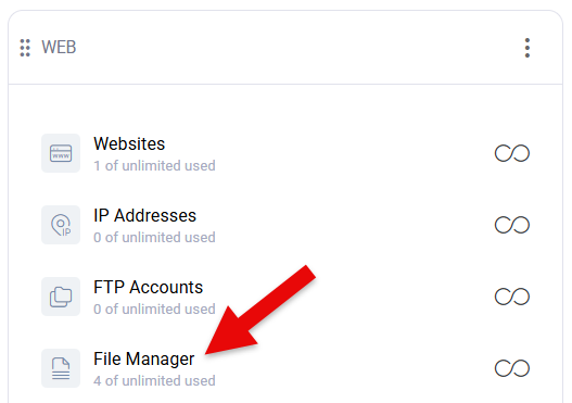 Hosting Spaces File Manger Icon
