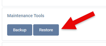 Maintenance Tools - Restore