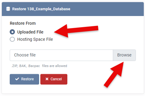 Restore SQL Database