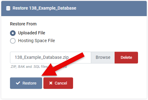 Restore Button