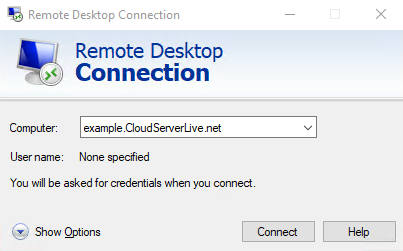 Windows Remote Desktop Connection