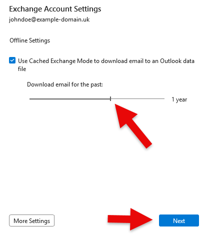 Choose how much mail to sync